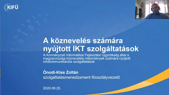 KIFÜ Műszaki tájékoztató - 2020. augusztus 25.