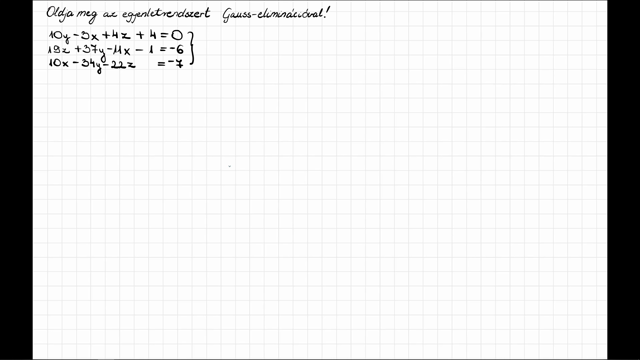 Lineáris egyenletrendszer megoldása Gauss